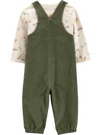 Carter's Child of Mine Newborn Boys' Overall Set - Olive Safari