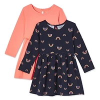 Lot de 2 robes à manches longues en jersey George pour petites filles