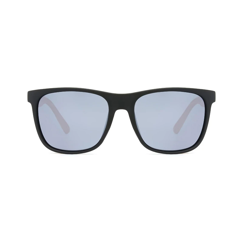 George Men's Black and Wood Square Sunglasses