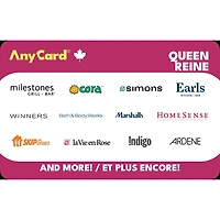 Canada AnyCard Reine 25$ eCarte-Cadeau (Livraison par e-mail)
