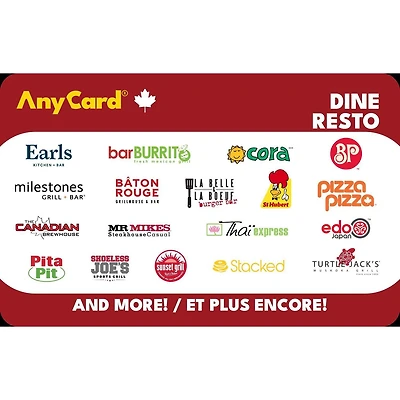 Any Card Dine $50 eGift Card (Email Delivery)