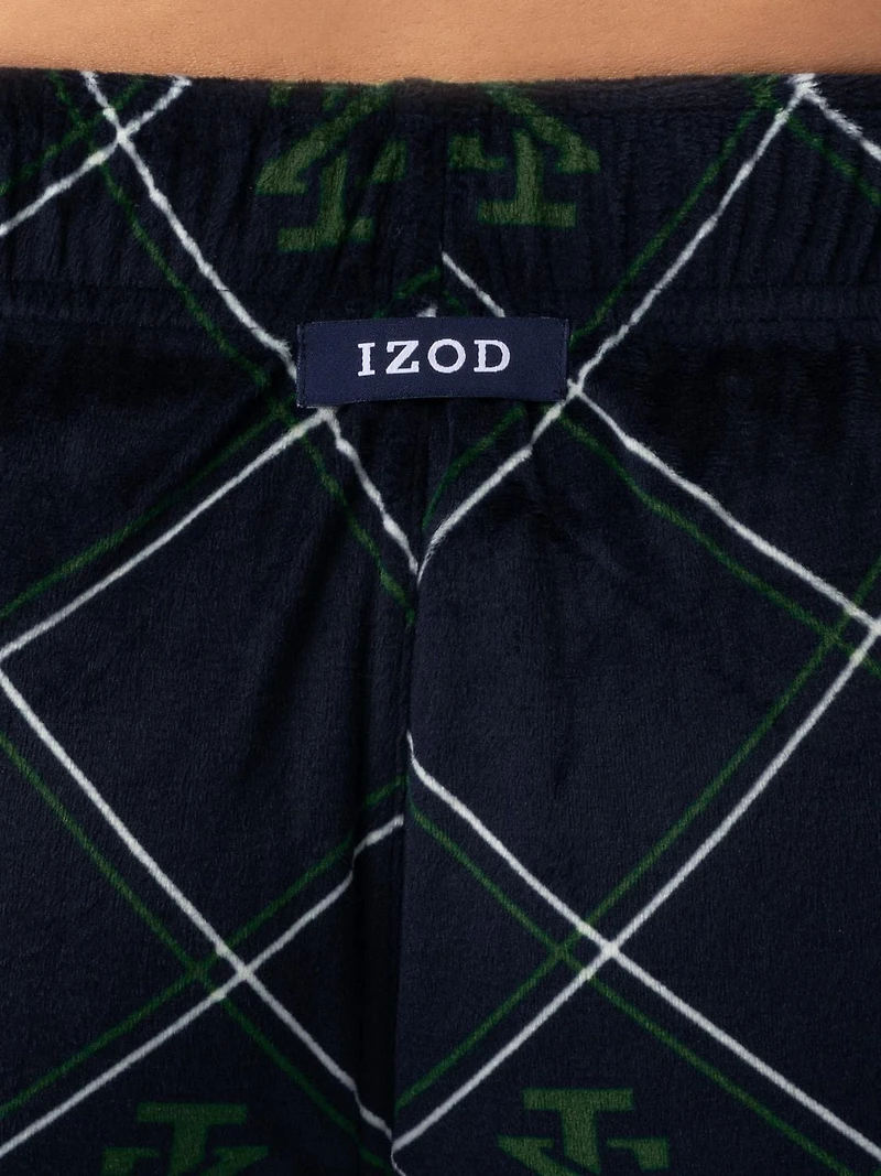 IZOD Men's Silky Fleece Sleep Pant, IZOD logo print