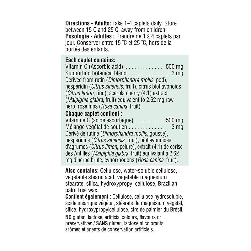 Jamieson Vitamin C 500 mg Timed Release Caplets, 100 caplets