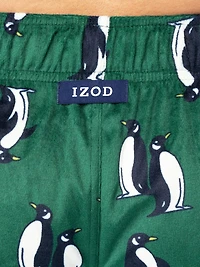 IZOD Men's Silky Fleece Sleep Pant, penguin print