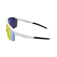 TropicCal Men's White and Red Shield Sunglasses