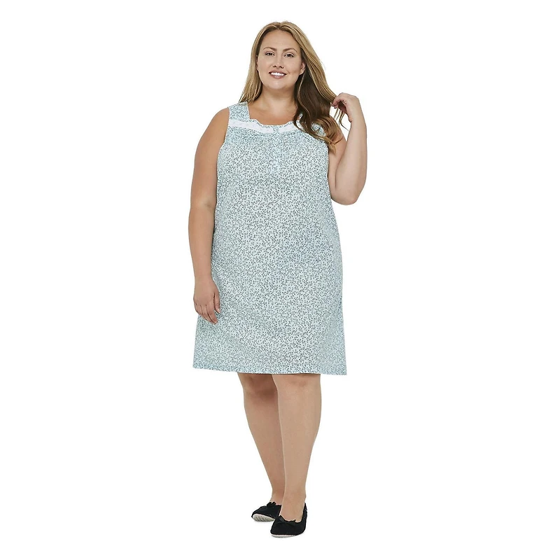 Chemise de nuit tissée sans manches George Plus pour femmes