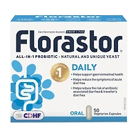Florastor Quotidien tout-en-1 Probiotique - 50 capsules Aide à soutenir la santé de votre intestin.