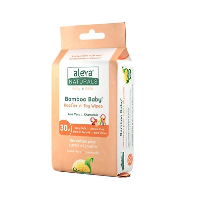 Aleva Naturals Bamboo Baby Serviettes pour suces et jouets - 30 Compte Formule sans danger pour bébé