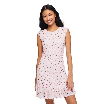 No Boundaries Women's Ruffle Mesh Dress