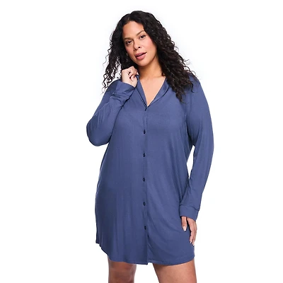 Chemise de nuit côtelée George Plus pour femmes