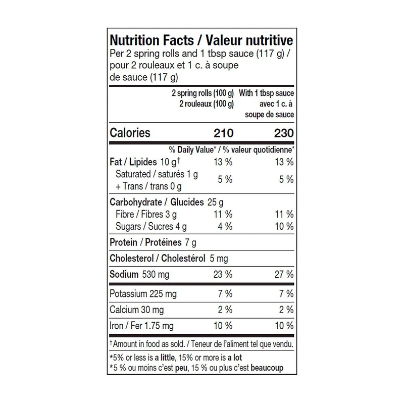 SUMM! Thai Basil Chicken Spring Rolls, 6 pieces spring rolls with 1 package of sauce, 350g