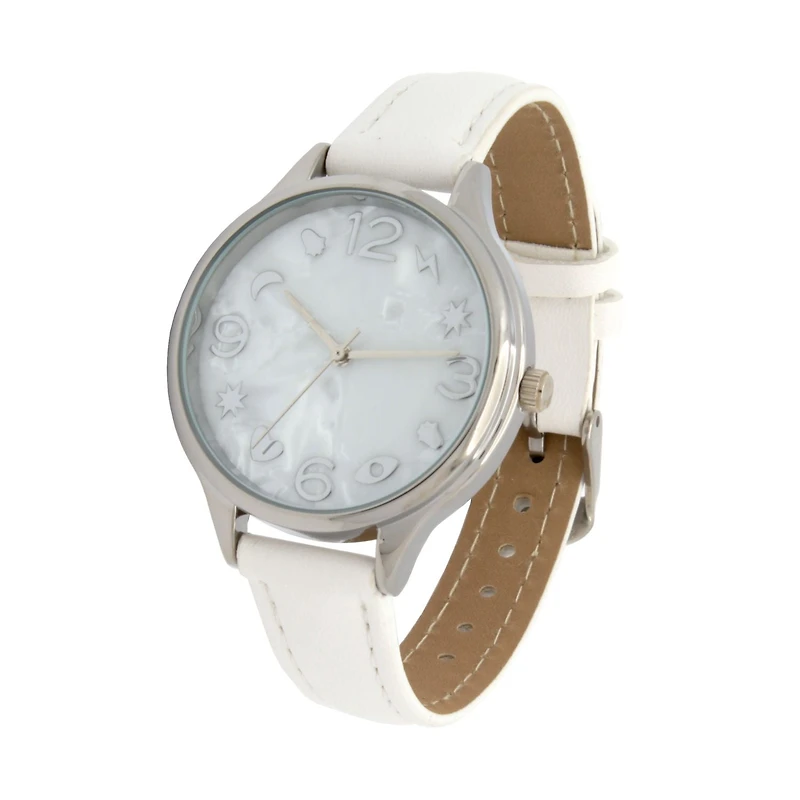Montre avec bracelet blance et collier pour femme