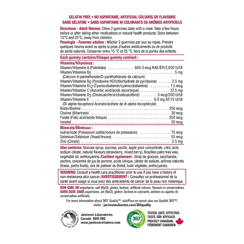 Jamieson gummies multivitamines pour femmes, 130 gummies