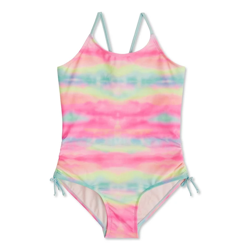 Justice Girls' Open Back One Piece Swimsuit