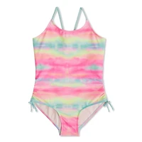 Justice Girls' Open Back One Piece Swimsuit