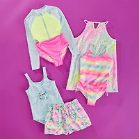 Justice Girls' Open Back One Piece Swimsuit