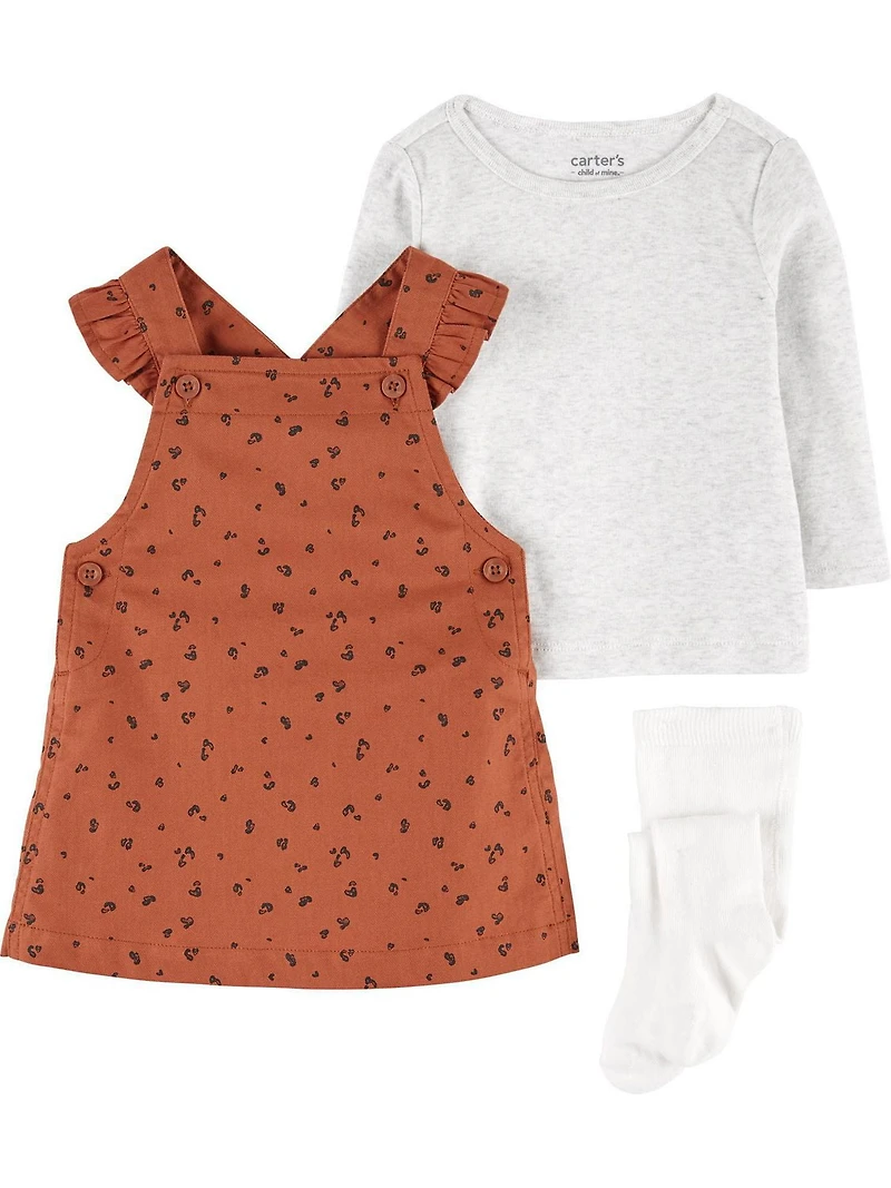 Carter's Child of Mine made Newborn Girls' Dress Set- Brown Cheetah