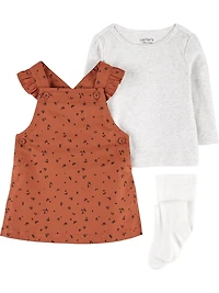 Carter's Child of Mine made Newborn Girls' Dress Set- Brown Cheetah