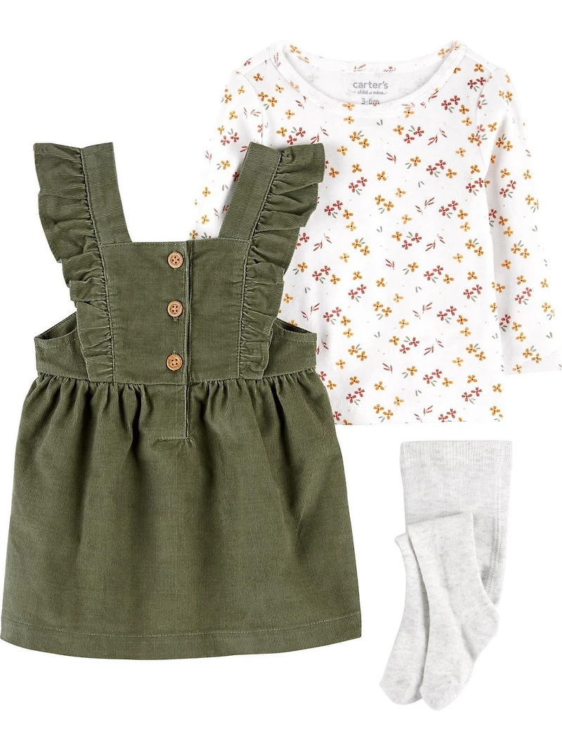 Carter's Child of Mine made Newborn Girls' Dress Set- Olive Floral