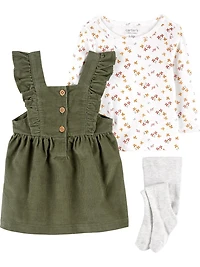 Carter's Child of Mine made Newborn Girls' Dress Set- Olive Floral