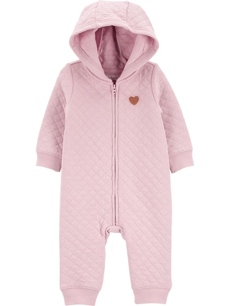 Carter's Child of Mine Newborn Girls' Coverall - Pink Quilted