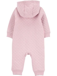 Carter's Child of Mine Newborn Girls' Coverall - Pink Quilted