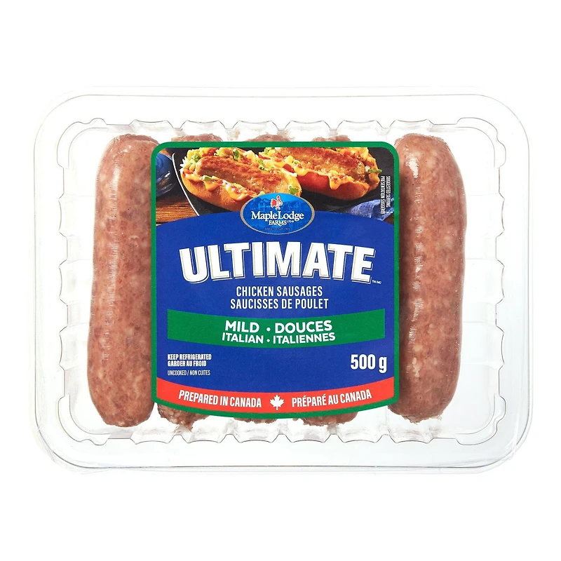 Saucisses de poulet douces italiennes Ultimate de Maple Lodge Farms