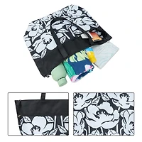 Time & Tru Mesh Tote Bag, Large Zipper Top Opening with Inner and Front Pockets, Washable Reusable Design with Shoulder Straps, Stylish Floral Print