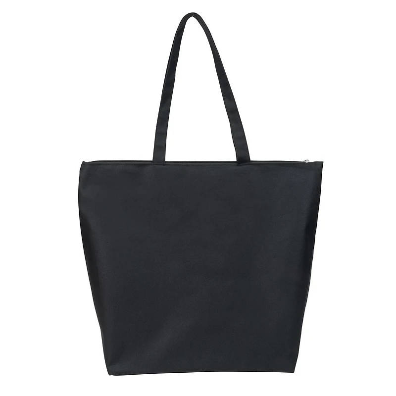 Time & Tru Mesh Tote Bag, Large Zipper Top Opening with Inner and Front Pockets, Washable Reusable Design with Shoulder Straps, Stylish Floral Print