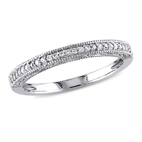 Miabella 0.10 Carat T.W. Diamond 10 K White Gold Wedding Band
