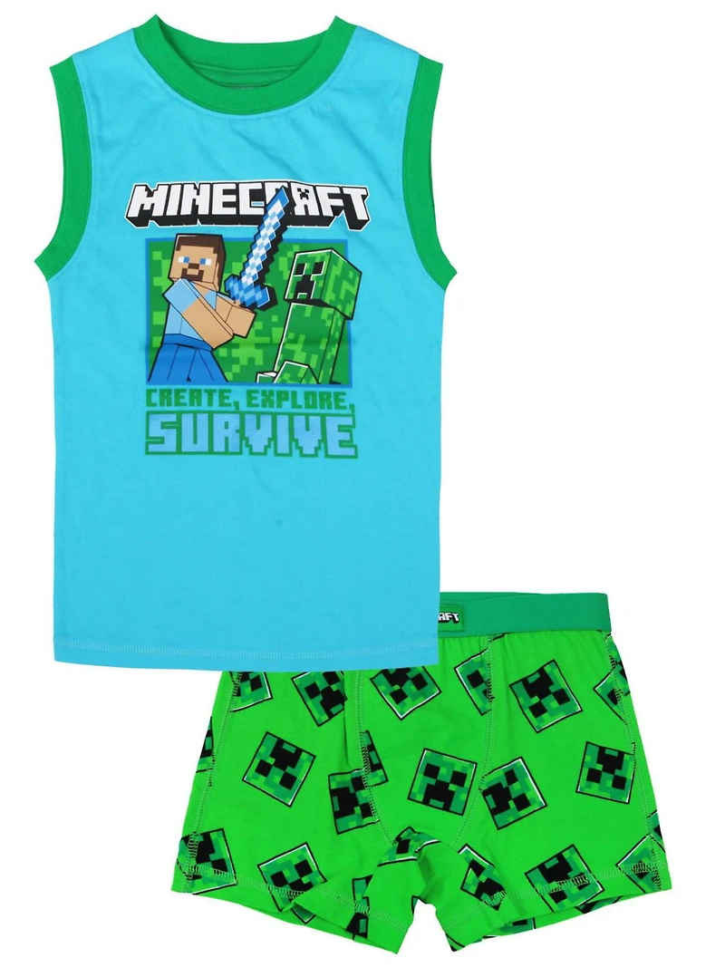 Minecraft two piece pajama set for boys