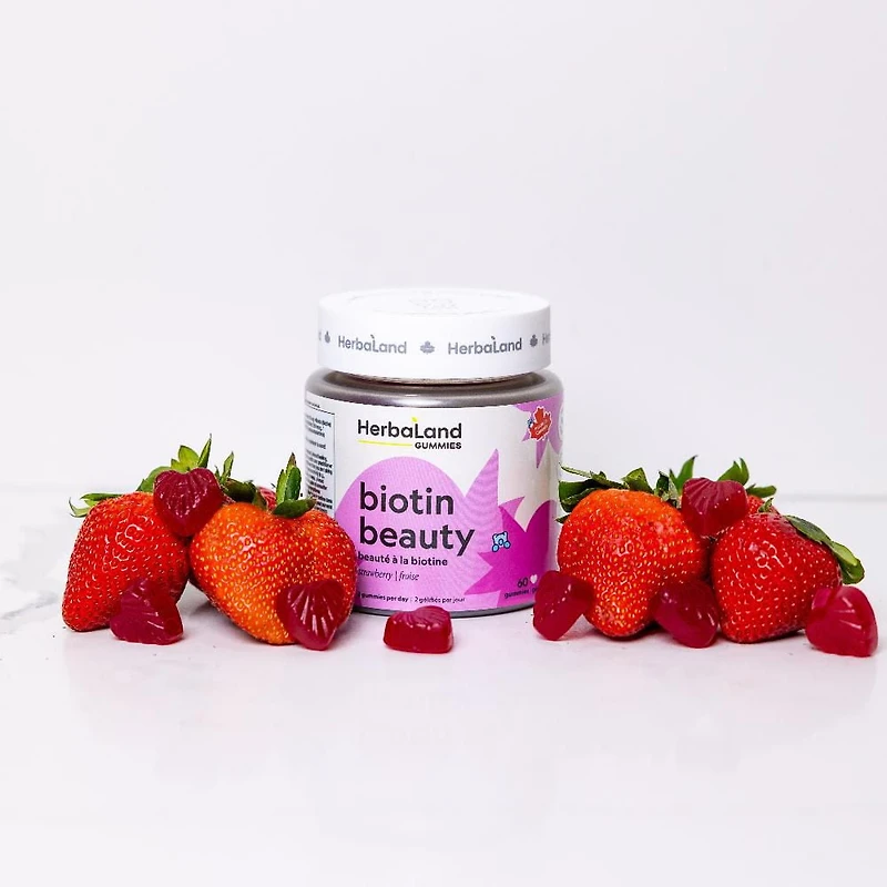 Herbaland Biotine Beauty Gummies, 2500 mcg, 60 pièces
