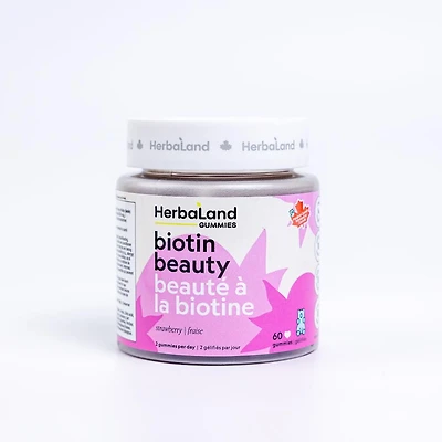 Herbaland Biotine Beauty Gummies, 2500 mcg, 60 pièces