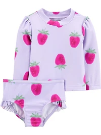 Carter's Child of Mine TG 2pc Swim- Lilac strawberry