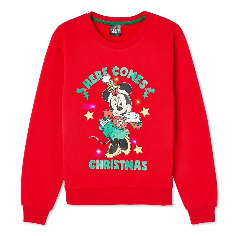 Disney Girls' Minnie Mouse Light Up Fleece Popover