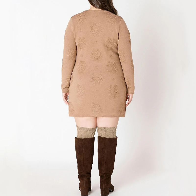 Devoted robe-pull à manches longues et motifs