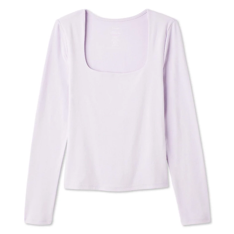 T-shirt à manches longues et encolure dégagée George pour femmes