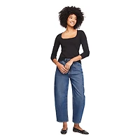 T-shirt à manches longues et encolure dégagée George pour femmes