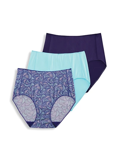 Jockey Essentials Women's No Panty Line Brief Underwear - 3 pack, Jockey No Panty Line Hip Brief