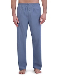 Hanes Men's Stretch Woven Shirt and Pants Pajama Set, 2-Piece