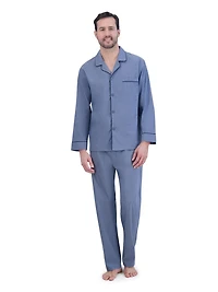 Hanes Men's Stretch Woven Shirt and Pants Pajama Set, 2-Piece