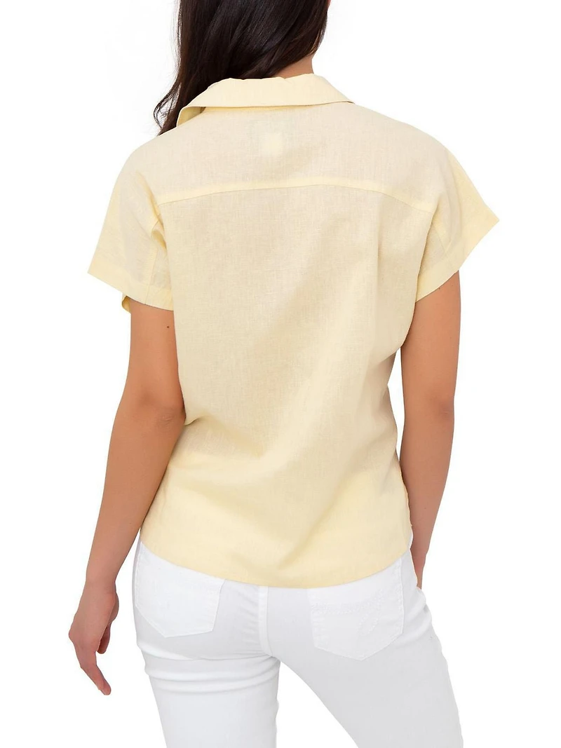 Jordache Women's Tie Front Camp Shirt