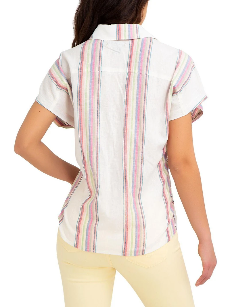 Jordache Women's Tie Front Camp Shirt