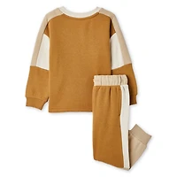 Ensemble 2 pièces avec coton ouaté à blocs de couleur George pour petits garçons