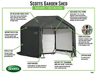 Scotts Storage Shed 6 x 6 x 6'  Green Peak