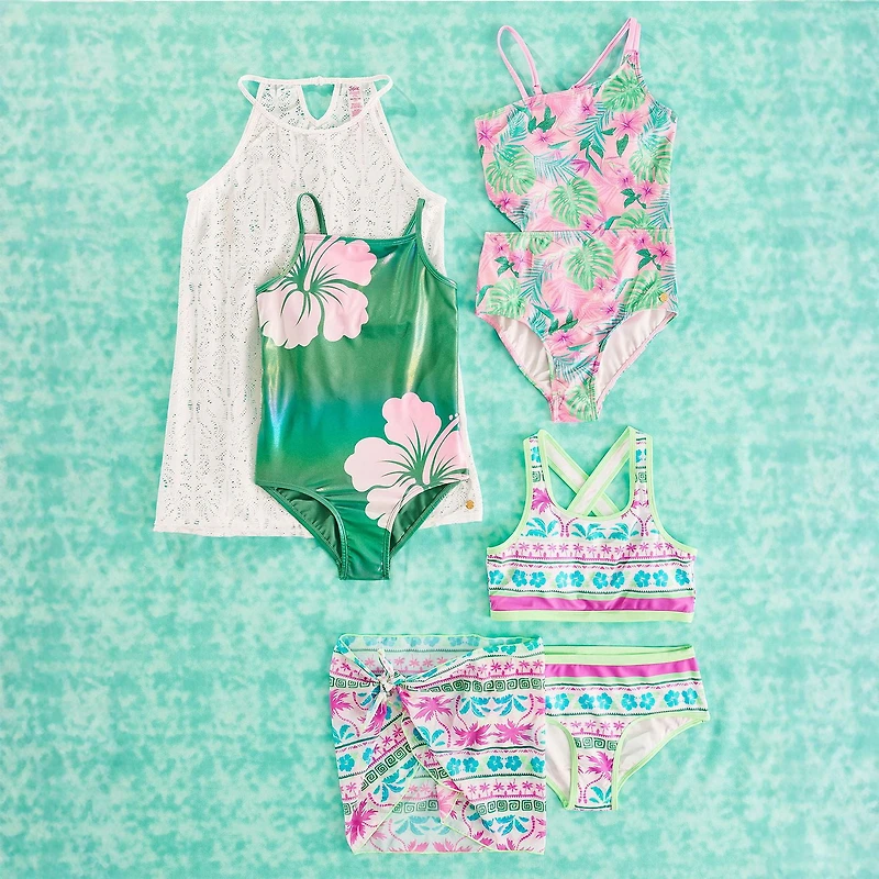 Justice Girls' Three Piece Bikini Swim Set