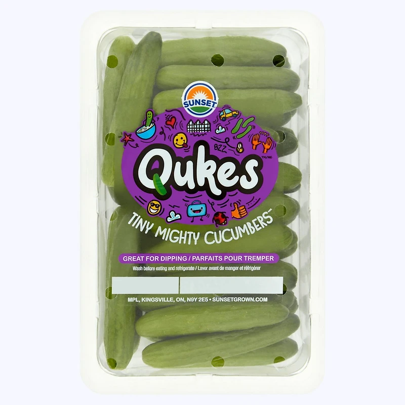 Sunset Qukes Petits concombres puissants 12oz Paquet de 12 oz min concombres