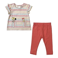 Disney Girls Minnie Mouse short sleeve 2pcs legging set set