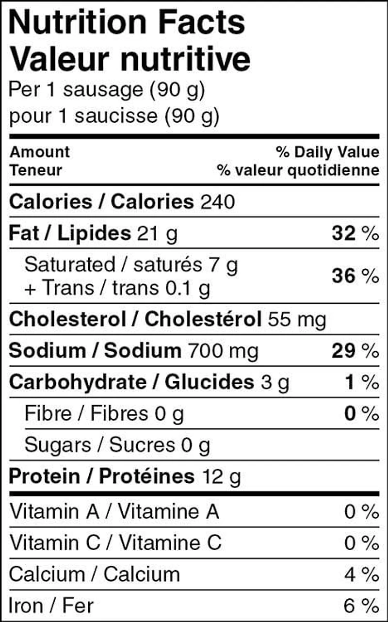 Saucisses fumées au fromage entièrement cuites de Great Value 900g