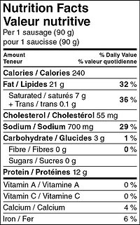 Saucisses fumées au fromage entièrement cuites de Great Value 900g